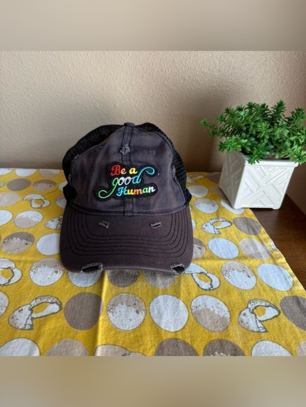 Sportsman Be a Good Human distressed baseball hat